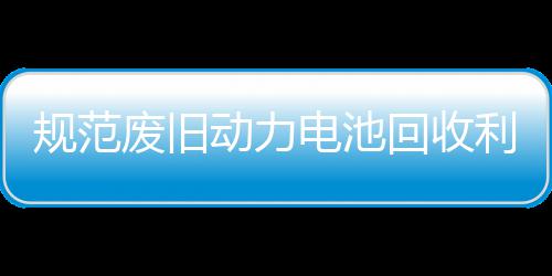 门联回收合开动力电池动利用展执五部规范废旧法专项行