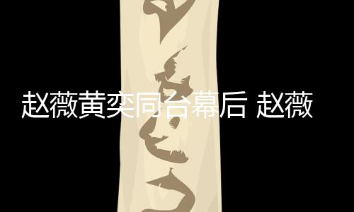 幕后黄奕同台赵薇 赵薇私为黄奕加油打下曾气